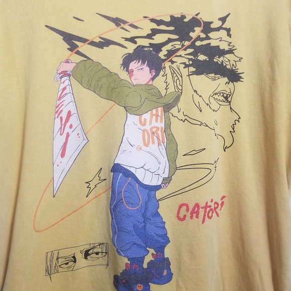 SOLD | Catori Levi Attack on Titan Urban Streetwear Anime Yellow Shirt - Picture 7 of 9